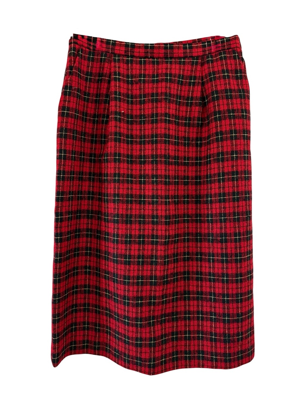 PENDLETON 100% Virgin‎ Wool Skirt VTG Christmas Red Plaid Size 12 Made in USA